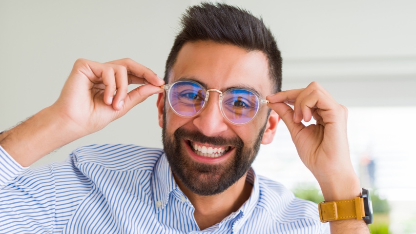 man wearing glasses